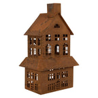 Decoratie Beeld Huis 16x10x31 cm Bruin Metaal