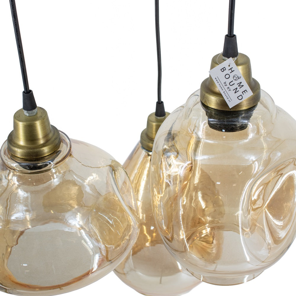 Hanglamp 3 bollen goud