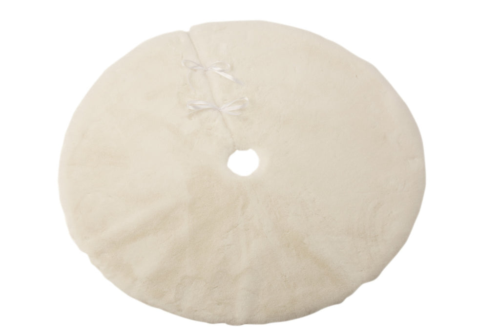 J-Line Kerstboomrok Rond Polyester Wit