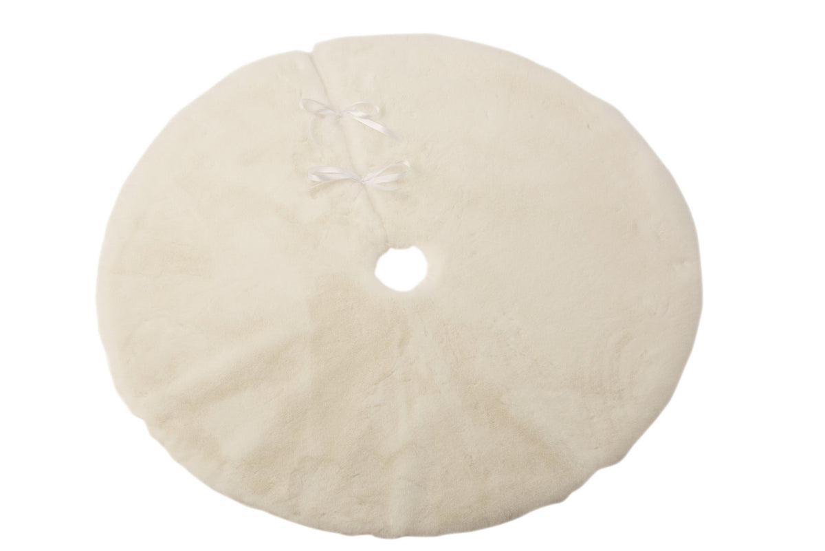 J-Line Kerstboomrok Rond Polyester Wit
