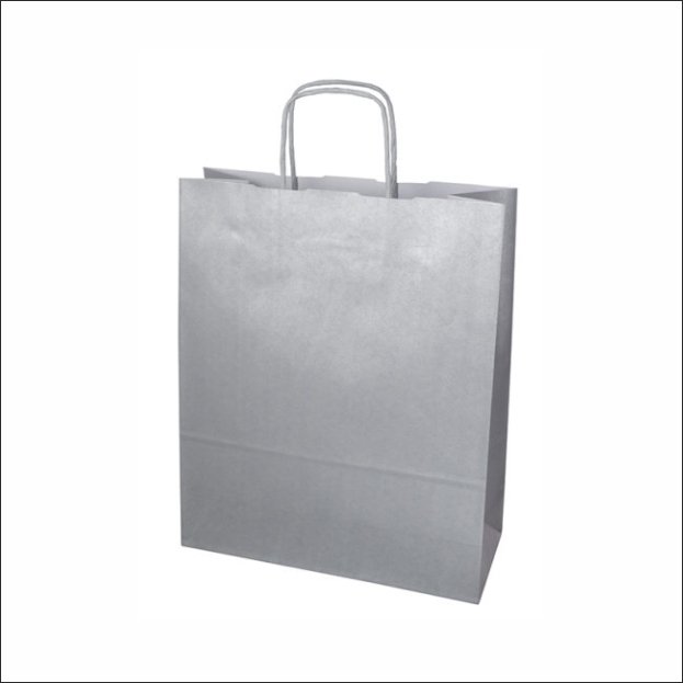 Papieren Tas (M) – Zilver / Licht Grijs – (250 Stuks)