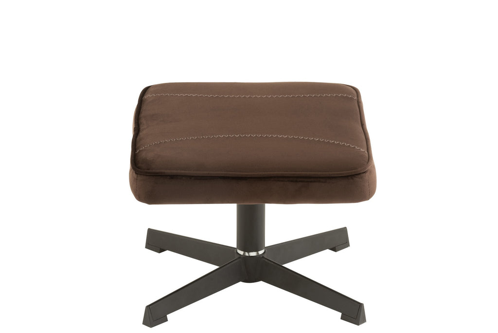 J-Line zetel Relax -+ voetbank - metaal/textiel - donkerbruin