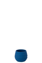 J-Line bloempot Fiesta - keramiek - blauw - small - Ø 14 cm