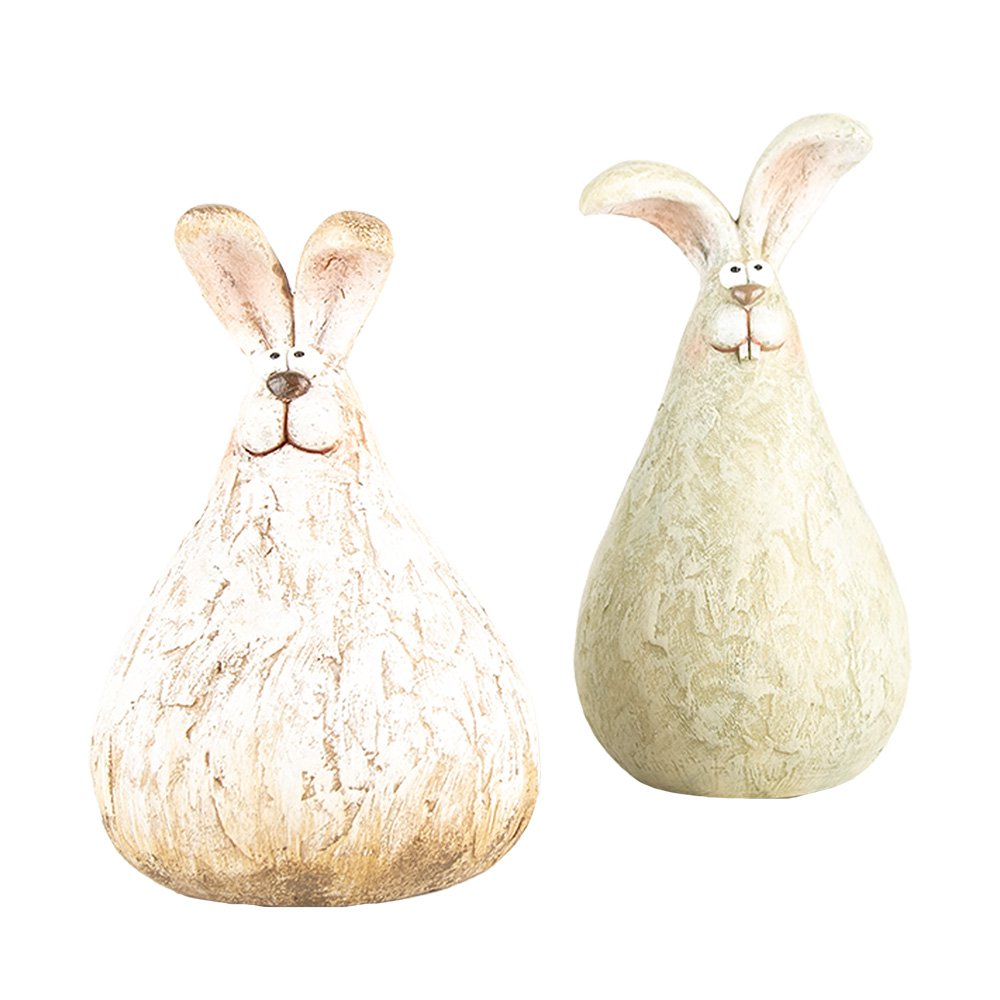 Decoratie Beeld Konijn 10x9x14 cm Beige Kunststof