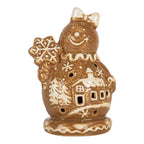 Kerstdecoratie Sneeuwpop 9x7x13 cm Bruin Keramiek