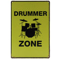 Drummer Zone Retro Wandbord 30x20