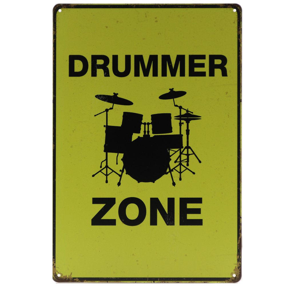 Drummer Zone Retro Wandbord 30x20