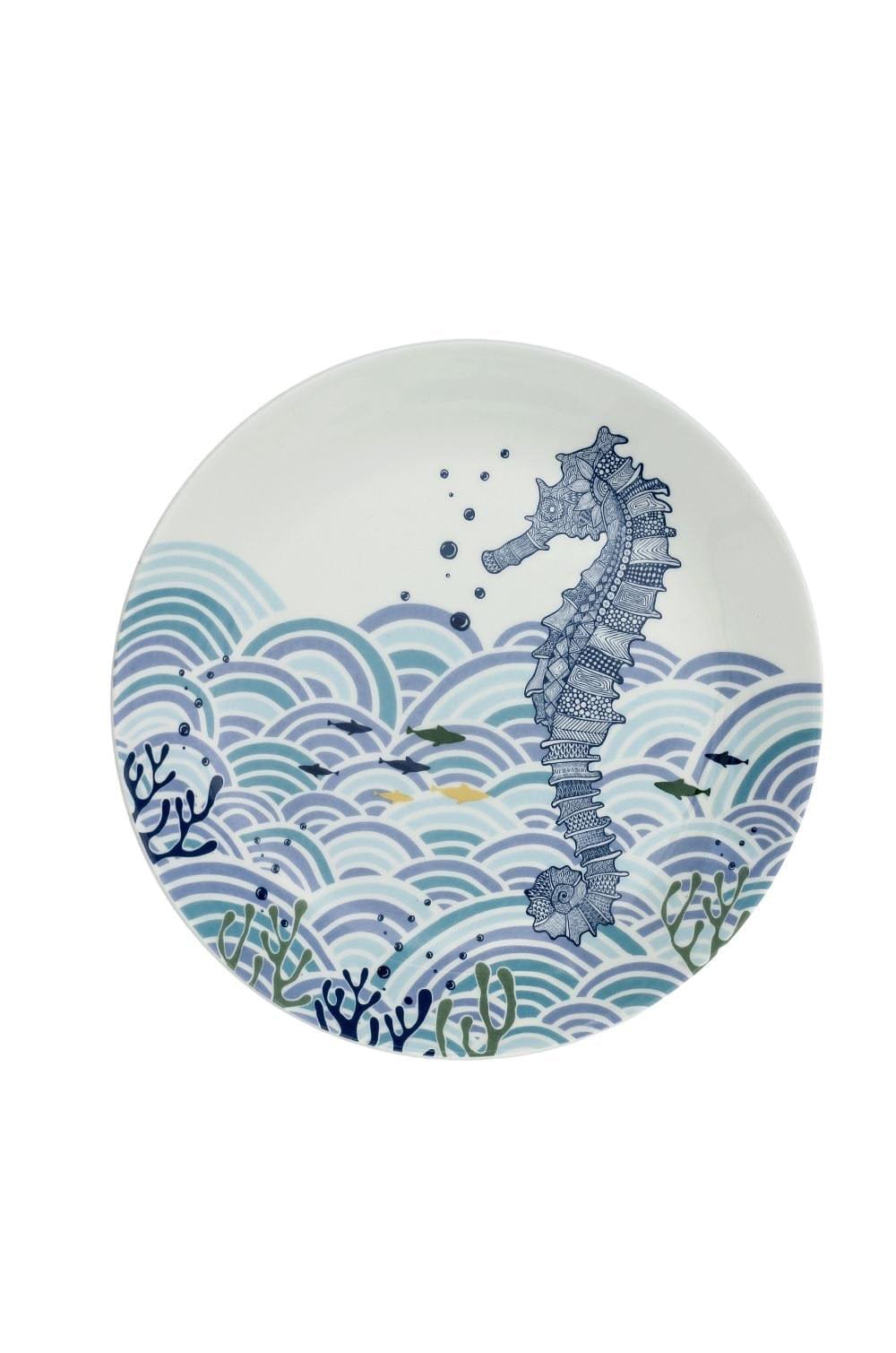 Wandbord | Fijne China illustratieve serie | 8" Dia, Zeepaardje