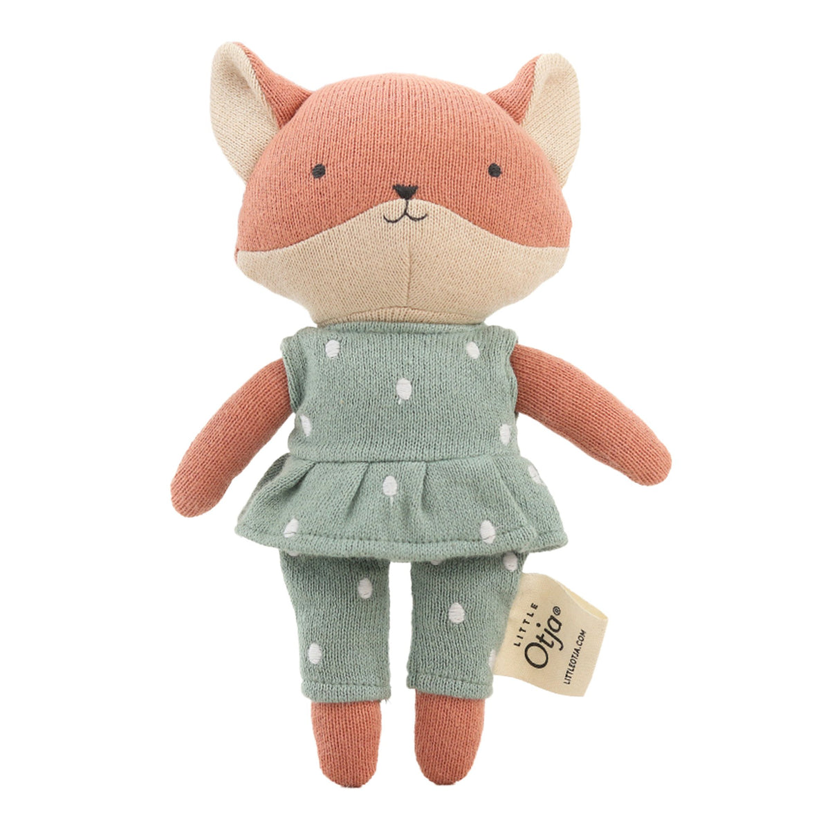Gebreid speeltje, babycadeau, Vos Nuri - Mint