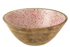 J-Line kom Hart Mozaiek - hout - roze - large