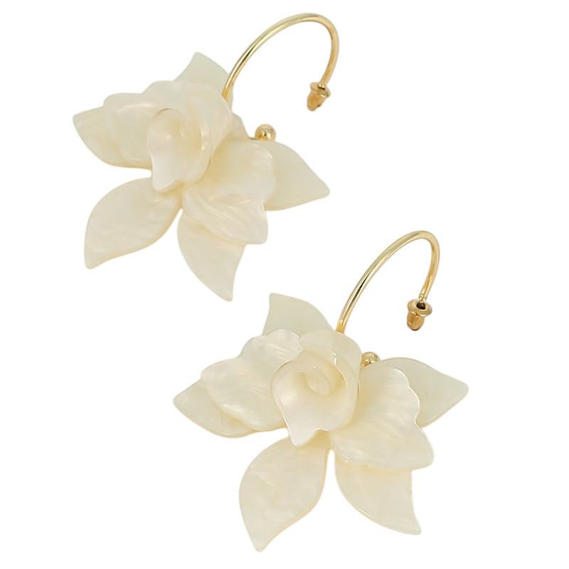 La-Flora oorringen – mode-sieraden – metallic acryl en legering – eigentijds design – één maat