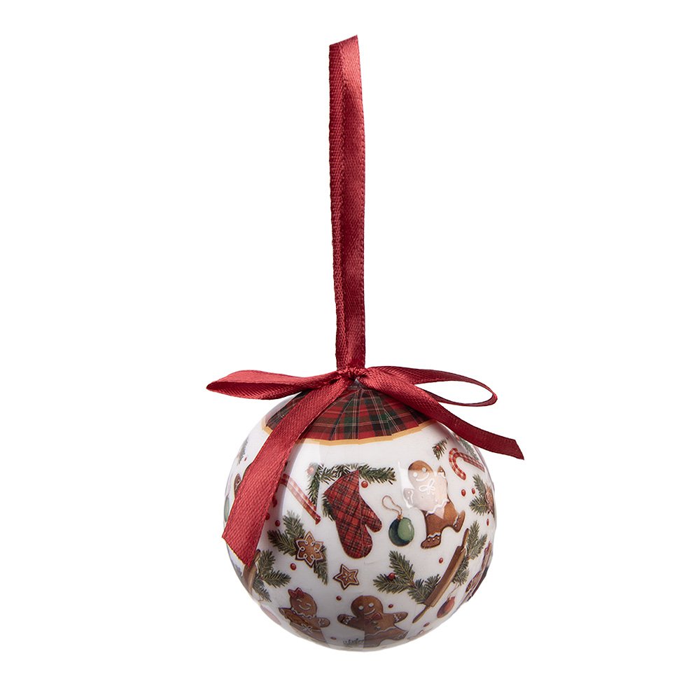 Kerstbal Set van 14 8x8x8 cm Wit Kunststof