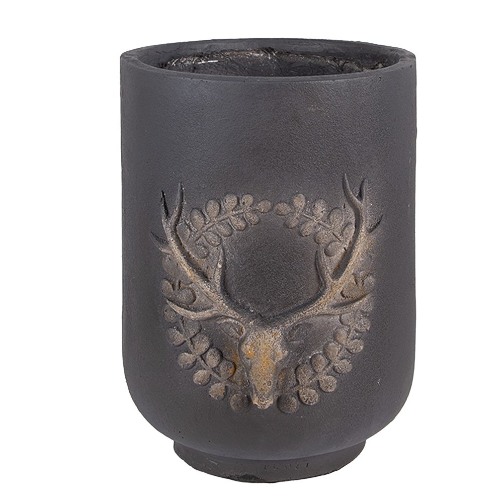 Bloempot Ø 23x31 cm Grijs Keramisch materiaal Hert