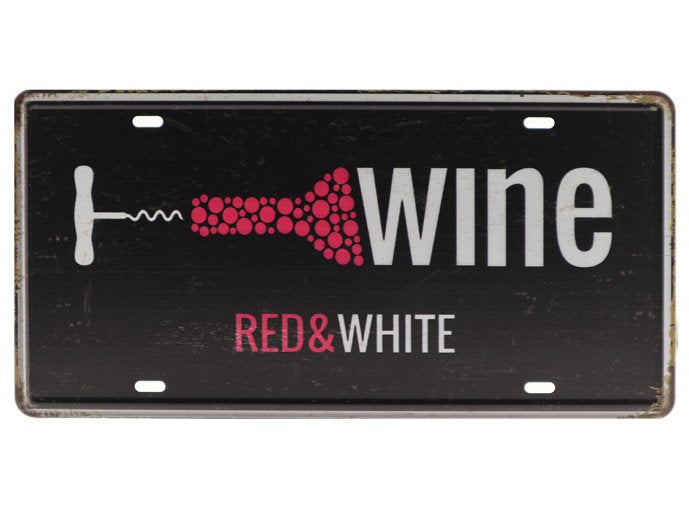Wijn Retro Wandbord 15x30