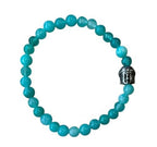 Dames armband Agaat (mint) 6 mm met Boeddha kraal
