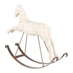 Decoratie Beeld Hobbelpaard 61x15x51 cm Wit Kunststof