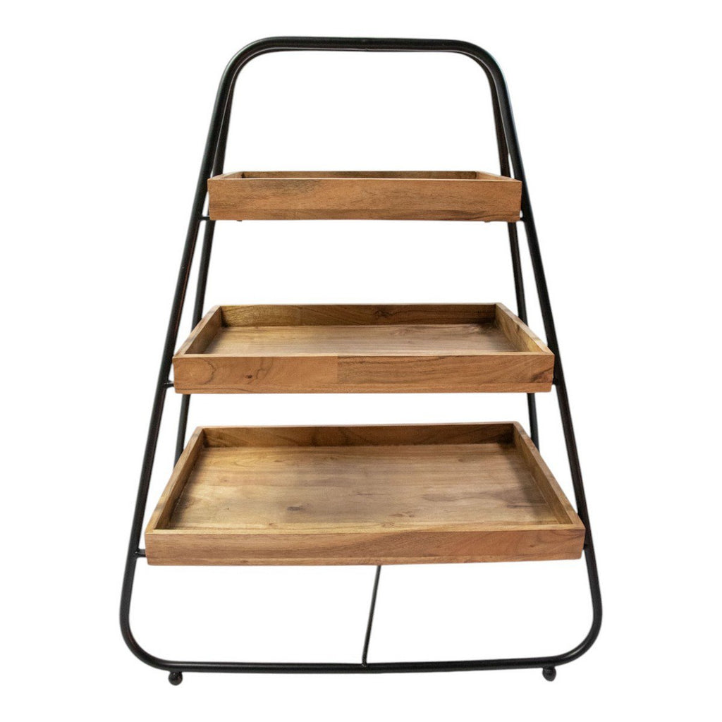 Etagere hout rechthoekig h53 d38cm