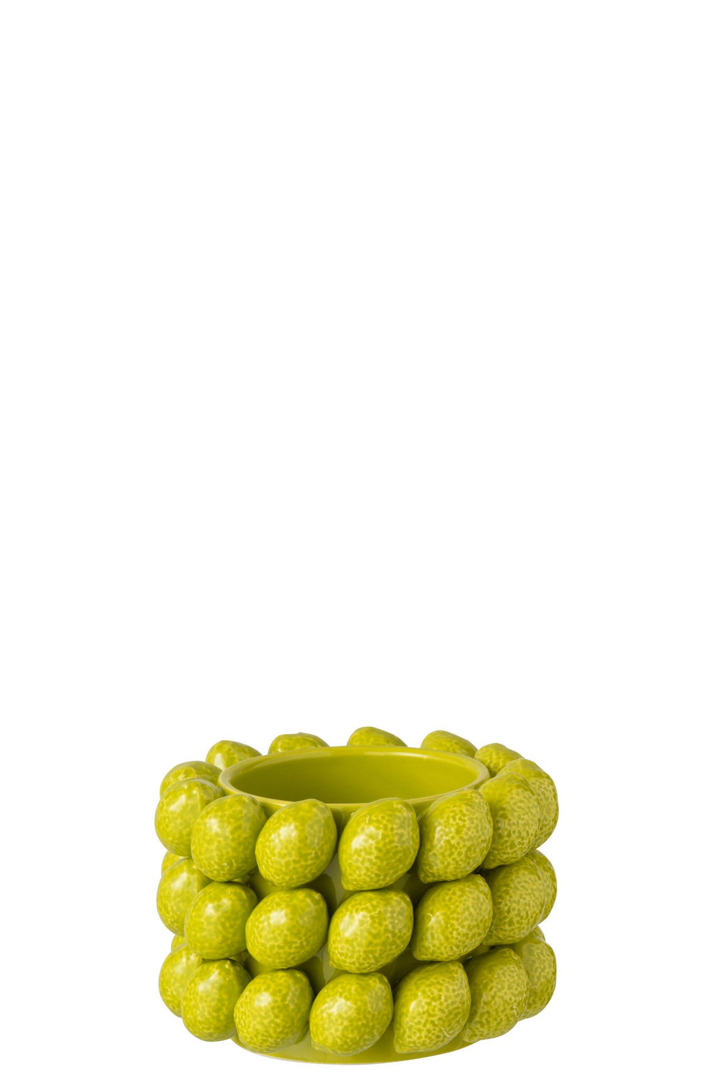 J-Line bloempot Limoen - keramiek - groen - small - Ø 15.5 cm