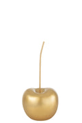 J-Line decoratie Kers - polyresin - goud - klein