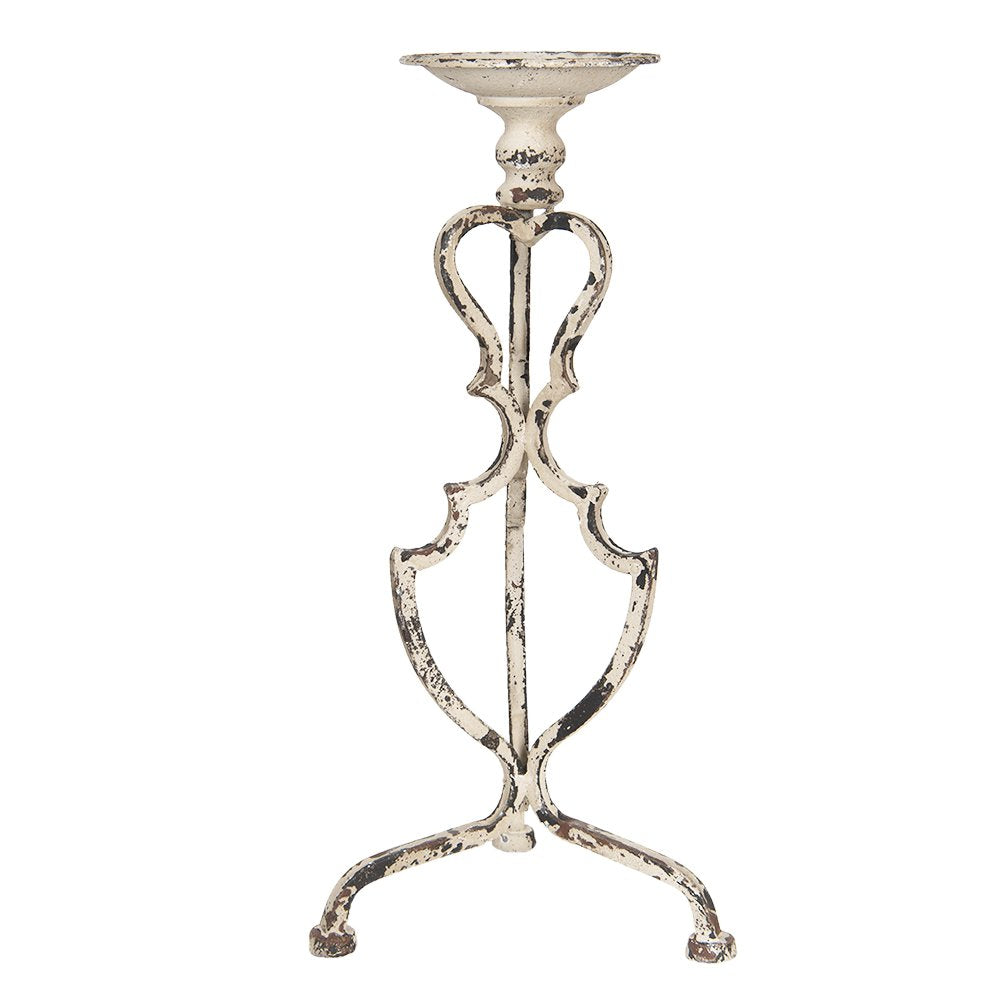 Kandelaar 51 cm Beige IJzer Kaarsenstandaard