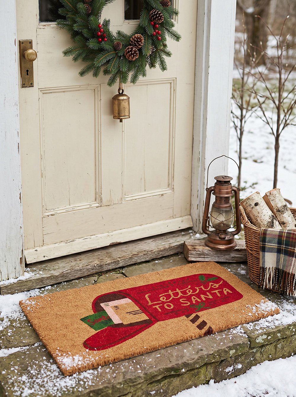 Deurmat Bruin Kokos Kerst