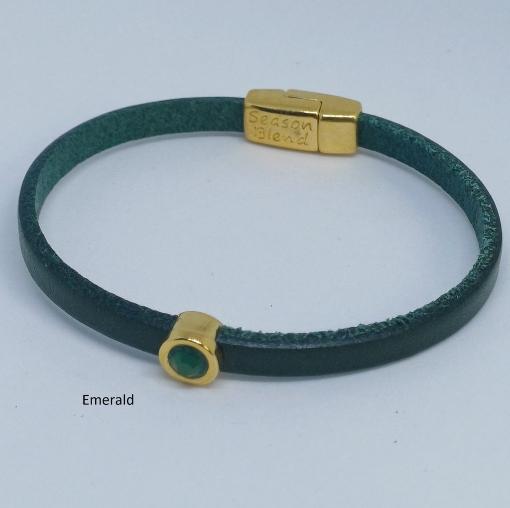 Shorty leren armband 24K verguld