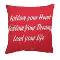 Kussen Follow Text 45x45 rood