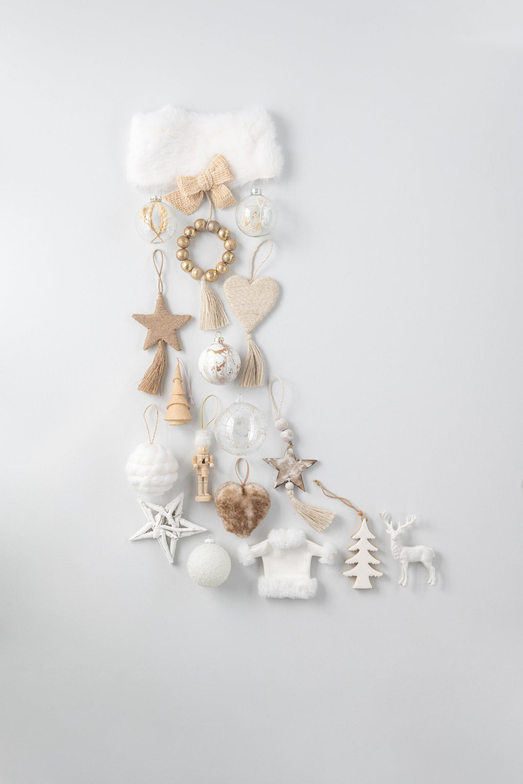 J-Line kerstbal Marmerlook - glas - wit/goud - small - doos van 6