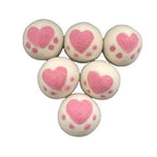 3 XL drogerballen met hartje 7cm van scheerwol