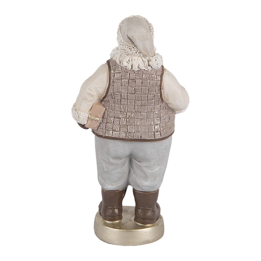 Kerstdecoratie Beeld Kerstman 8x6x15 cm Beige Kunststof