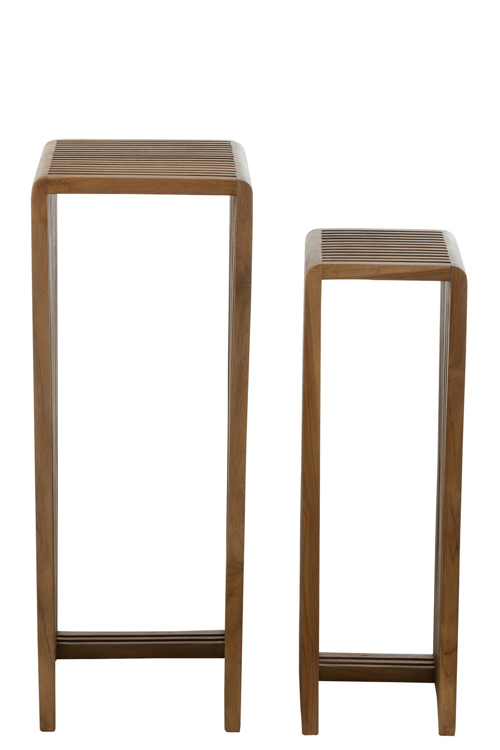 J-Line bijzetafel Kubus - hout - naturel - set van 2