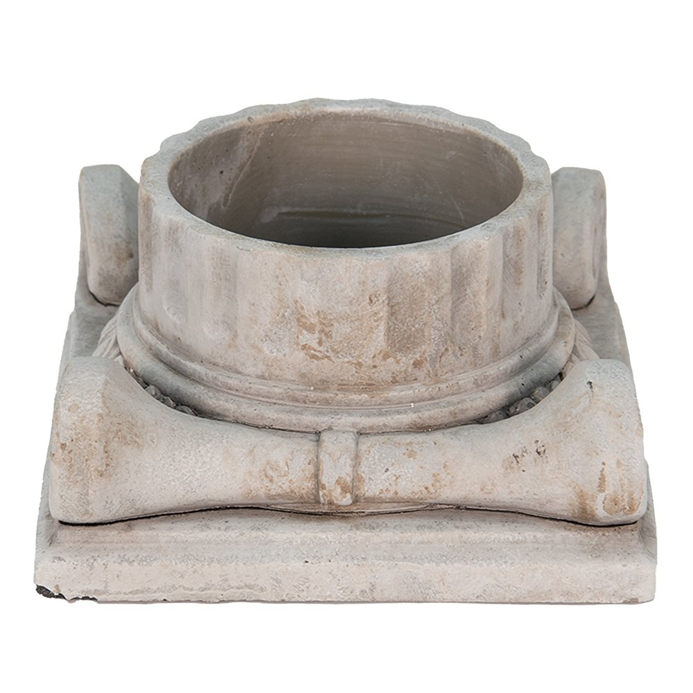 Bloempot 21x21x11 cm Grijs Steen Bloempot Binnen