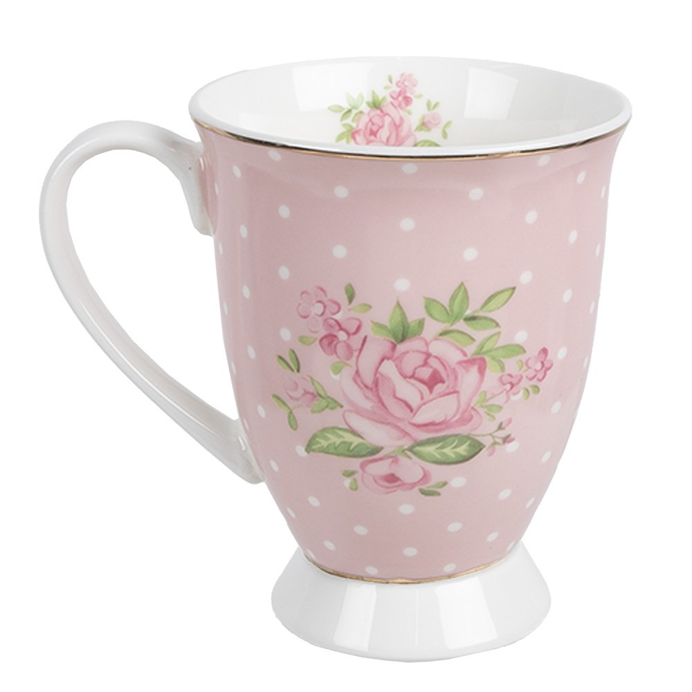 Mok 300 ml Roze Paars Porselein Rozen Drinkbeker