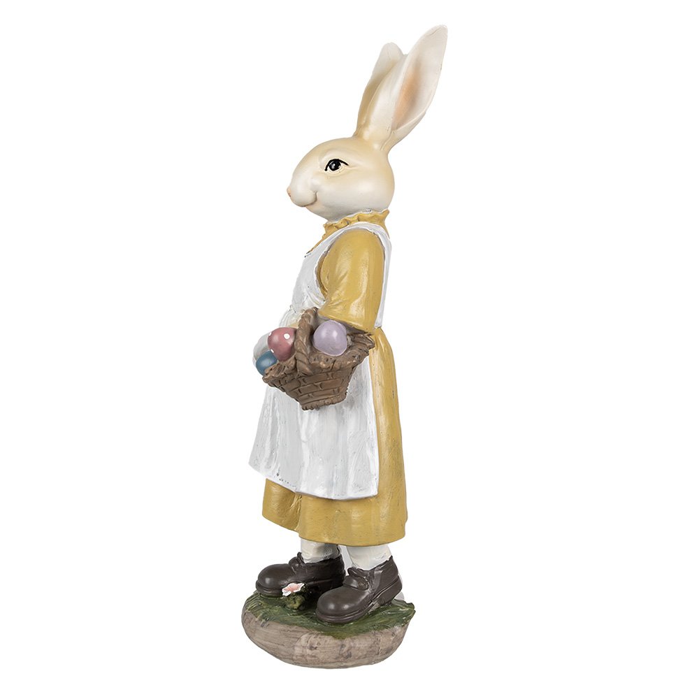 Beeld Konijn 38 cm Beige Geel Polyresin Paasdecoratie