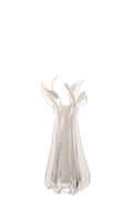 J-Line vaas Serena - glas - wit