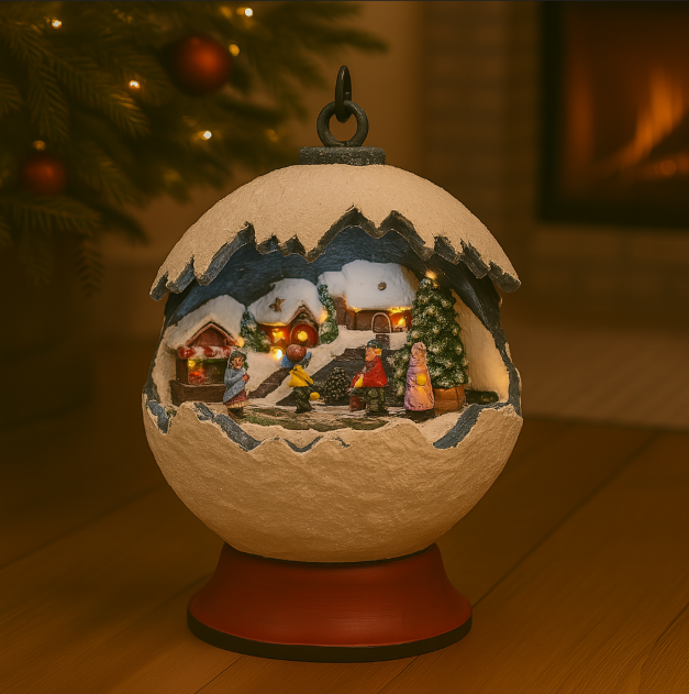 Snowball with music and light: Ice skating rink