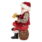 Kerstdecoratie Beld Kerstman 13x10x28 cm Rood Textiel