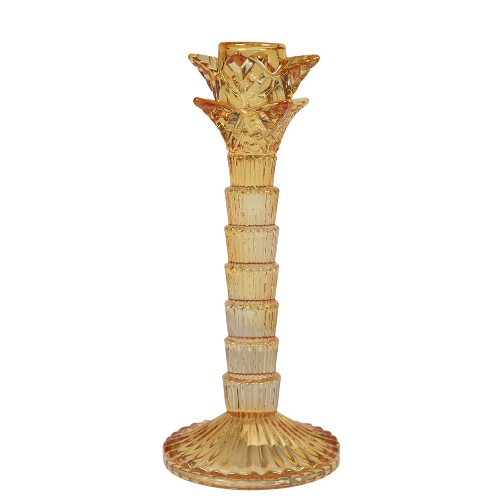 Kandelaar palmboom licht beige 21cm*