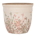 Bloempot Ø 18x17 cm Beige Keramiek Bloemen