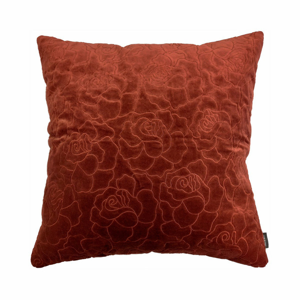 Rose Embroidery kussen oranje 45x45cm
