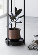 Yamazaki Tower Plantenstandaard 2-laags op wielen