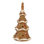 Waxinelichthouder Kerstboom 11x8x17 cm Bruin Keramiek