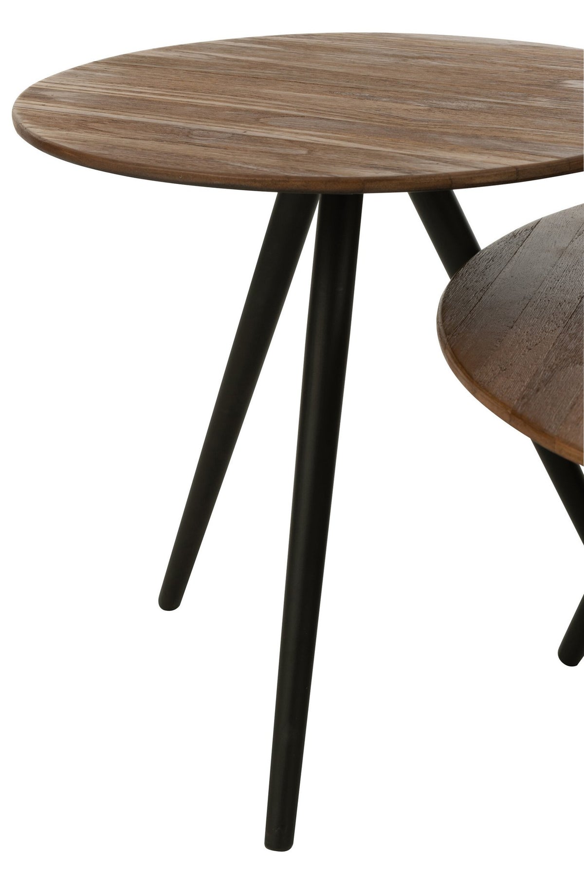 J-Line tafel Rond Gerecycleerd Teak - hout - naturel