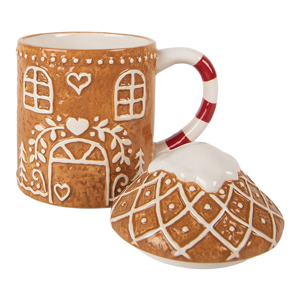 Mok Gingerbread house 450 ml Bruin Keramiek