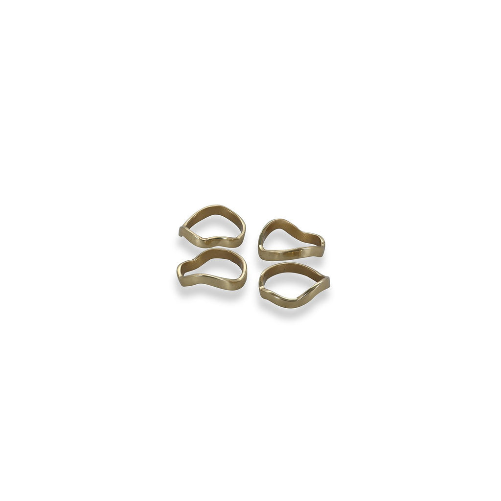 Servetring 4,5cm organisch goud Bedel - Set van 4