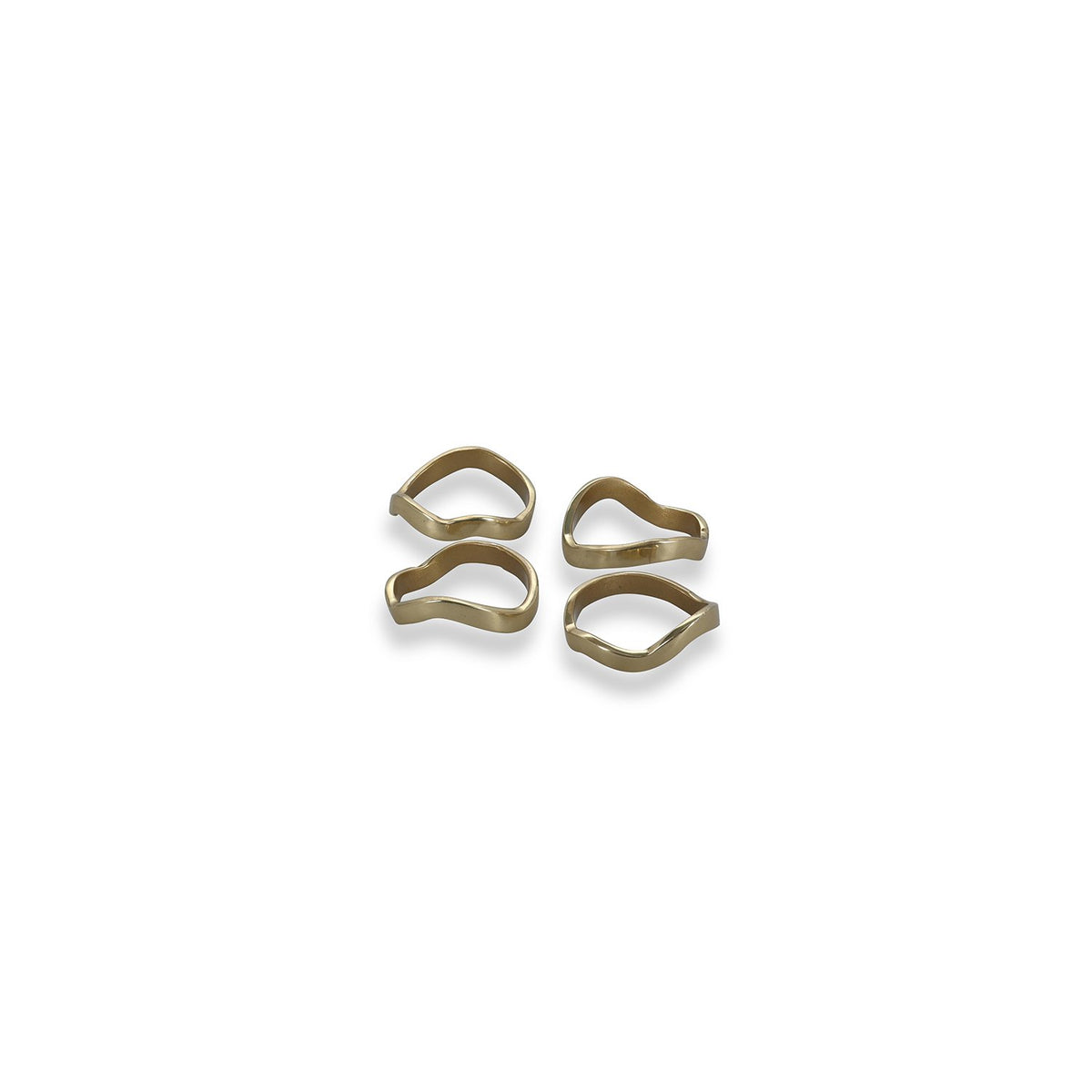 Servetring 4,5cm organisch goud Bedel - Set van 4
