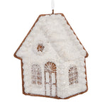 Kersthanger Gingerbread house 9x1x10 cm Wit Kunststof