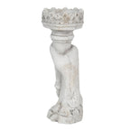 Kandelaar 12x10x27 cm Grijs Steen Hand Kaarsenstandaard