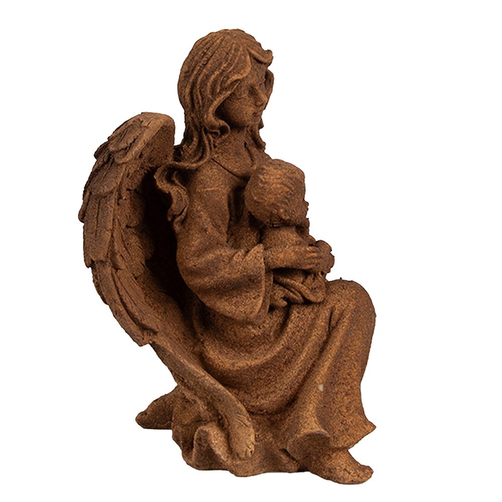 Decoratie Beeld Engel 18 cm Bruin Polyresin Religious sculpture