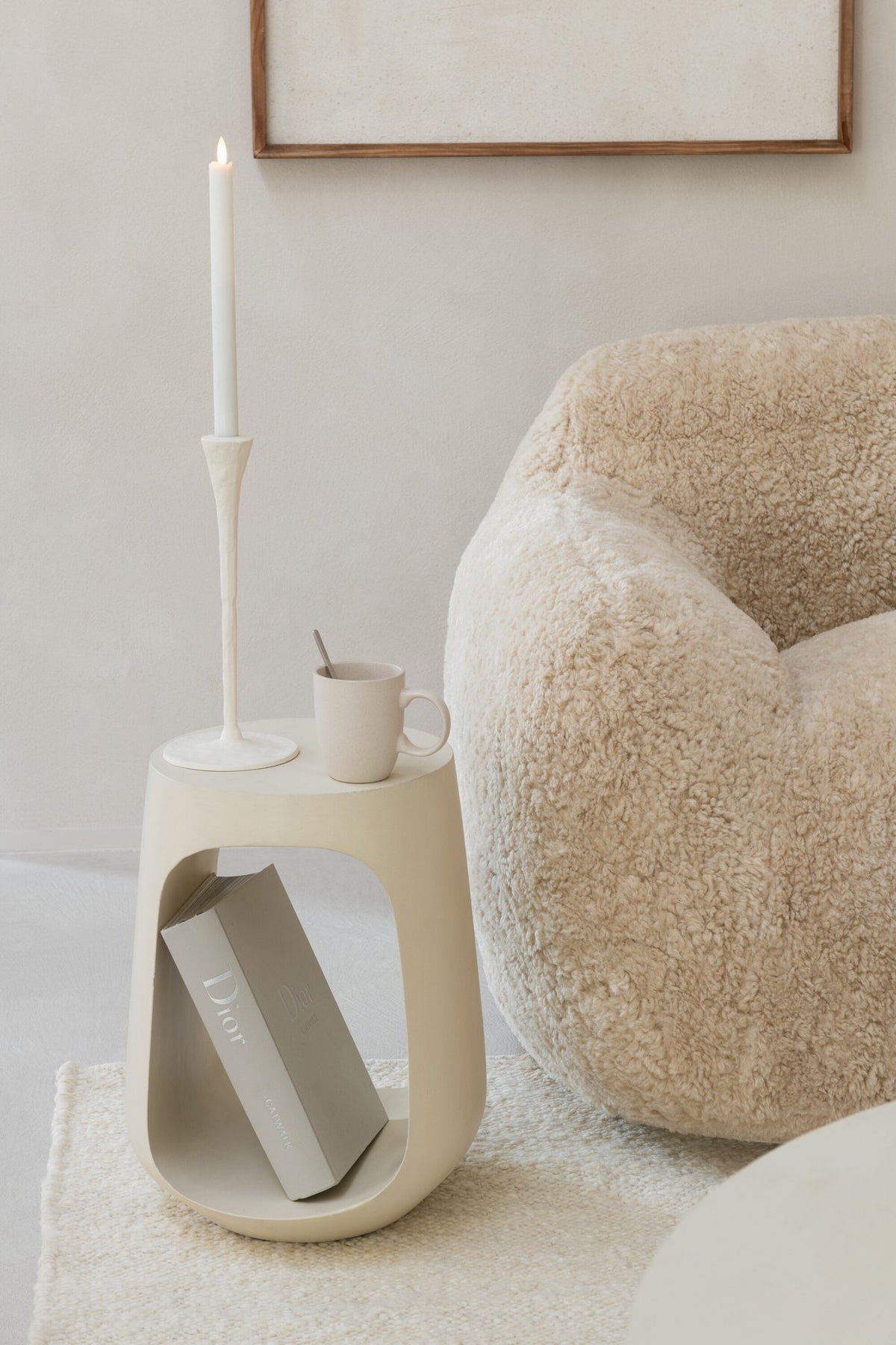 J-Line Bankschaap Polyester Creme Small